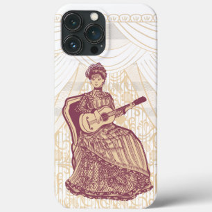 Funda Para iPhone 13 Pro Max Mujer hermosa con guitarra