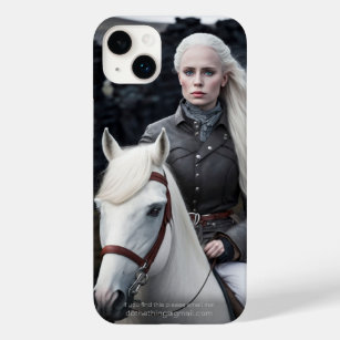 Funda Para iPhone 14 Plus De Case-Mate Mujer islandesa en foto de caballo blanco