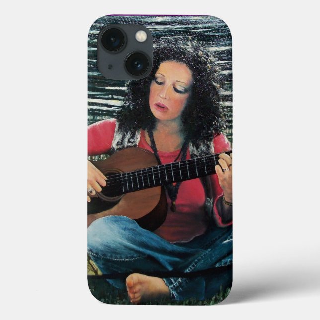 Funda De Case-Mate Para iPhone Mujer Jugando Música Con Guitarra Acústica (Reverso)