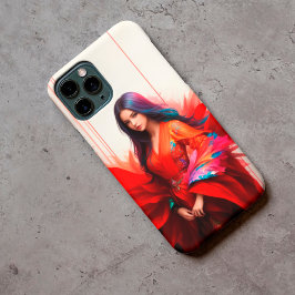 Funda Para iPhone 11 Mujer kimono brunette decoración arte moderno