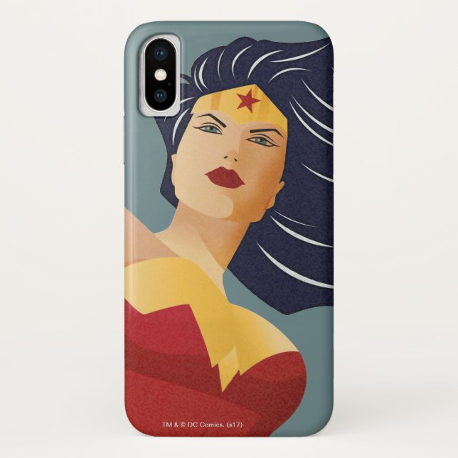 Funda De Case-Mate Para iPhone Mujer Maravilla Retro City Sunburst (Reverso)