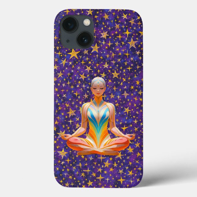 Funda De Case-Mate Para iPhone Mujer mediadora y patrones irregulares de estrella (Reverso)