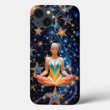 Mujer meditativa - Diseño de galaxia mística