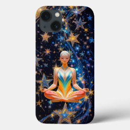 Funda Para iPhone 13 Mujer meditativa - Diseño de galaxia mística