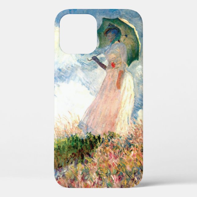 Funda De Case-Mate Para iPhone Mujer Monet con una sombrilla a la izquierda (Reverso )