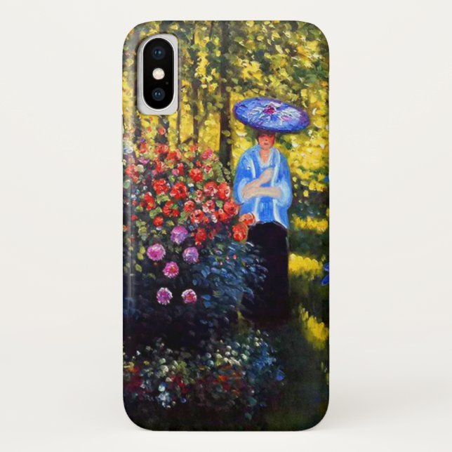 Funda De Case-Mate Para iPhone Mujer Monet con una sombrilla en el jardín (Reverso)