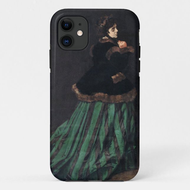 Funda De Case-Mate Para iPhone Mujer Monet con vestido verde (Reverso)