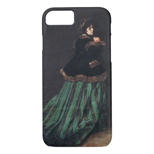 Funda De Case-Mate Para iPhone Mujer Monet con vestido verde (Reverso)