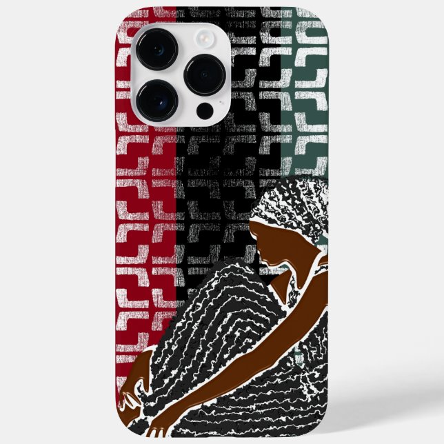 Funda De Case-Mate Para iPhone Mujer negra africana con el envolvimiento de cabez (Reverso)