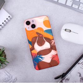 Funda Para iPhone 14 De Case-Mate Mujer negra curvada, lista para vacaciones en la p