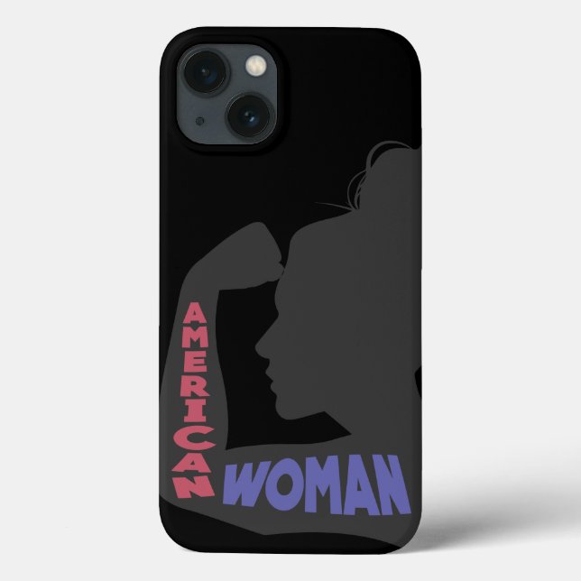 Funda De Case-Mate Para iPhone Mujer norteamericana gris oscuro (Reverso)
