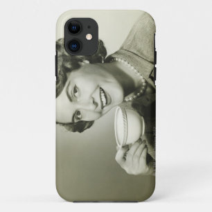 Funda Para iPhone 11 Mujer que sostiene las tazas