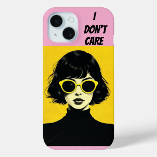 Funda Para iPhone 15 MUJER RETRO CHIC, no me importa