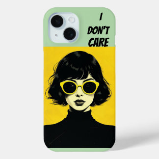 Funda Para iPhone 15 Mujer Retro Chic, no me importa