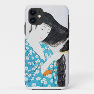 Funda Para iPhone 11 Mujer tocando su pelo, Goyō Hashiguchi