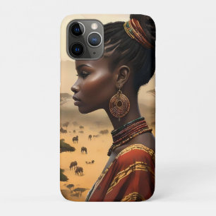 Funda Para iPhone 11 Pro Mujer Tribal Vigilando Su Paisaje Africano,