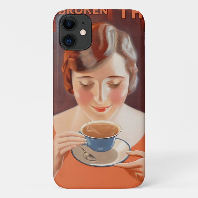 Funda De Case-Mate Para iPhone Mujer ventilado bebe anuncio de pintura de té (Reverso)
