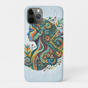 Funda Para iPhone 11 Pro Mujeres Boho Mente Cuerpo Alma Arte Abstracto Cere