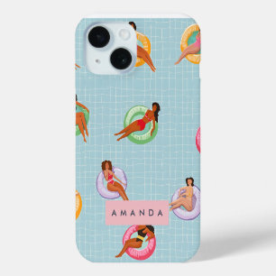 Funda Para iPhone 15 Mujeres de verano personalizadas relajándose en lo