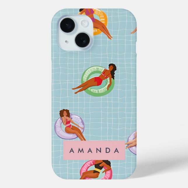 Funda De Case-Mate Para iPhone Mujeres de verano personalizadas relajándose en lo (Reverso )