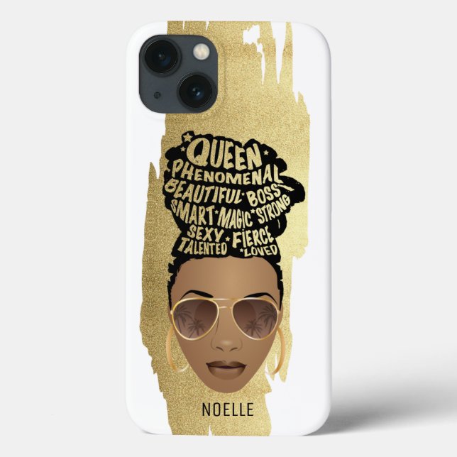 Funda De Case-Mate Para iPhone Mujeres motivadoras negras, pelo natural, roca de  (Reverso)