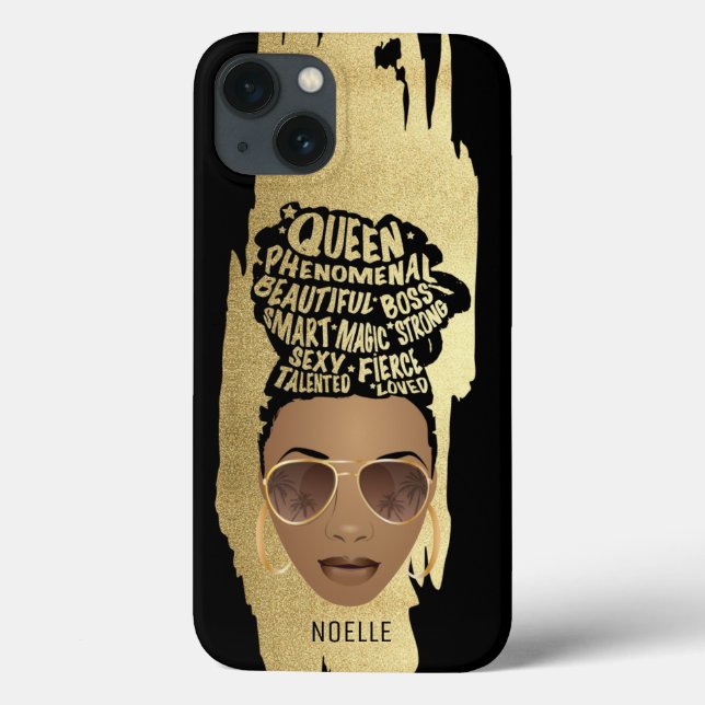 Funda De Case-Mate Para iPhone Mujeres motivadoras negras, pelo natural, roca de  (Reverso)