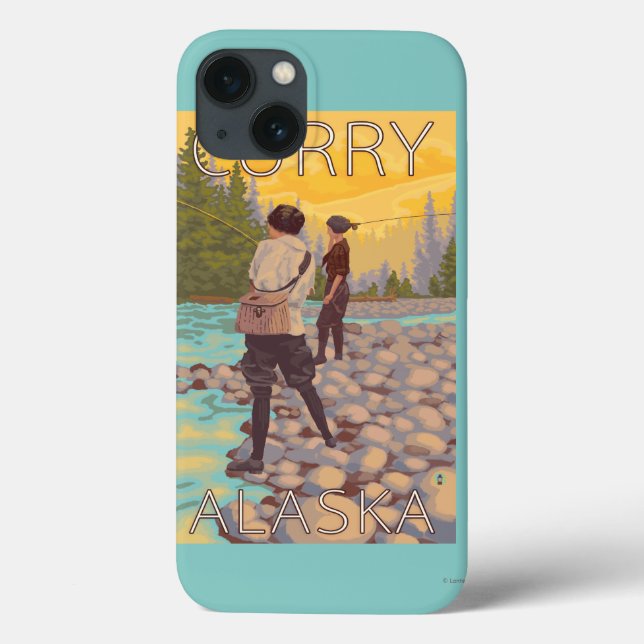 Funda De Case-Mate Para iPhone Mujeres Pesca con mosca - Curry, Alaska (Reverso)