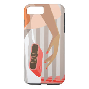 Funda Para iPhone 8 Plus/7 Plus Mujeres presionando con la mano el botón de snooze