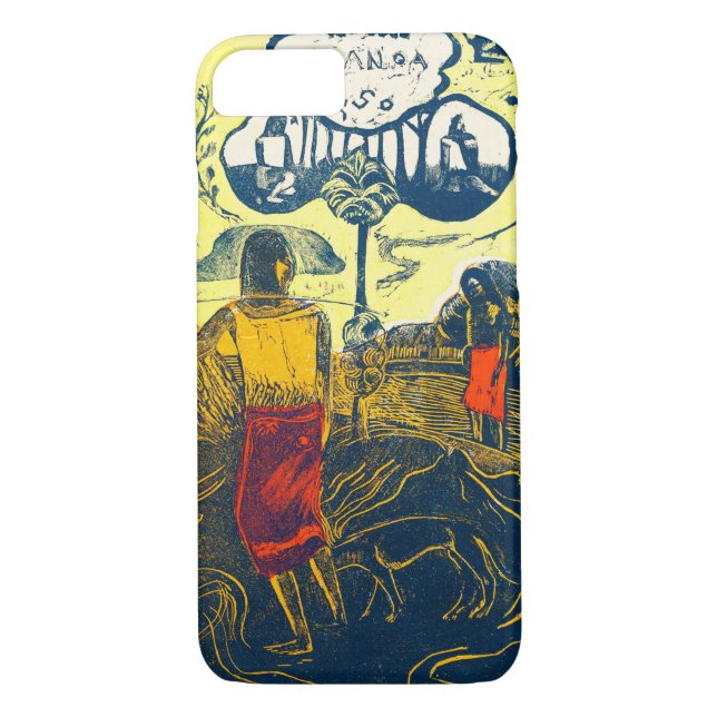 Funda De Case-Mate Para iPhone Mujeres y perros tahitianos, Gauguin (Reverso)