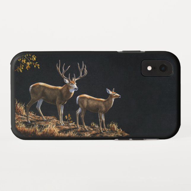Funda De Case-Mate Para iPhone Mule Deer Buck & Doe (Reverso (horizontal))
