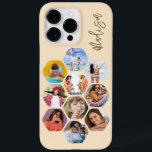 Funda Para iPhone 14 Pro Max De Case-Mate MultiCollage de fotos simple moderno personalizado<br><div class="desc">Multi Collage de fotos Simple Nombre Personalizado Moderno Patrón Hexagon Smartphone iPhone Case incluye un collage de fotos de tus fotos favoritas en forma de hexágono. Personalizado con tu nombre. Perfecto para cumpleaños, Navidades, Día de la Madre, Día del Padre, Abuelos, hermano, hermana, mejor amigo y más. FOTO TIP: centra...</div>