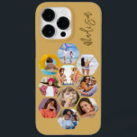 Funda Para iPhone 14 Pro Max De Case-Mate MultiCollage de fotos simple moderno personalizado<br><div class="desc">Multi Collage de fotos Simple Nombre Personalizado Moderno Patrón Hexagon Smartphone iPhone Case incluye un collage de fotos de tus fotos favoritas en forma de hexágono. Personalizado con tu nombre. Perfecto para cumpleaños, Navidades, Día de la Madre, Día del Padre, Abuelos, hermano, hermana, mejor amigo y más. FOTO TIP: centra...</div>