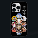 Funda Para iPhone 14 Pro De Case-Mate MultiCollage de fotos simple moderno personalizado<br><div class="desc">Multi Collage de fotos Simple Nombre Personalizado Moderno Patrón Hexagon Smartphone iPhone Case incluye un collage de fotos de tus fotos favoritas en forma de hexágono. Personalizado con tu nombre. Perfecto para cumpleaños, Navidades, Día de la Madre, Día del Padre, Abuelos, hermano, hermana, mejor amigo y más. FOTO TIP: centra...</div>