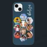 Funda Para iPhone 14 Plus De Case-Mate MultiCollage de fotos simple moderno personalizado<br><div class="desc">Multi Collage de fotos Simple Nombre Personalizado Moderno Patrón Hexagon Smartphone iPhone Case incluye un collage de fotos de tus fotos favoritas en forma de hexágono. Personalizado con tu nombre. Perfecto para cumpleaños, Navidades, Día de la Madre, Día del Padre, Abuelos, hermano, hermana, mejor amigo y más. FOTO TIP: centra...</div>