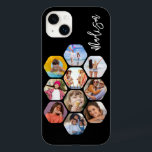 Funda Para iPhone 14 Plus De Case-Mate MultiCollage de fotos simple moderno personalizado<br><div class="desc">Multi Collage de fotos Simple Nombre Personalizado Moderno Patrón Hexagon Smartphone iPhone Case incluye un collage de fotos de tus fotos favoritas en forma de hexágono. Personalizado con tu nombre. Perfecto para cumpleaños, Navidades, Día de la Madre, Día del Padre, Abuelos, hermano, hermana, mejor amigo y más. FOTO TIP: centra...</div>