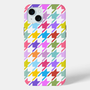Funda Para iPhone 15 Mini Multicolor inalámbrico + Gran patrón blanco