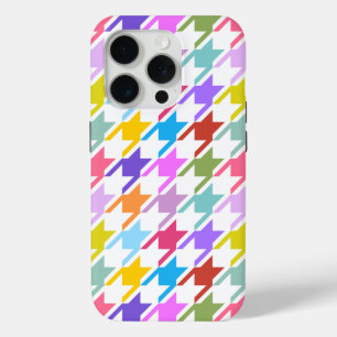 Funda Para iPhone 15 Pro Multicolor inalámbrico + Gran patrón blanco