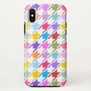 Funda Para iPhone X Multicolor inalámbrico + Gran patrón blanco