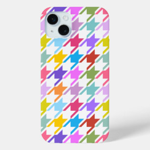 Funda Para iPhone 15 Mini Multicolor inalámbrico + Gran patrón blanco
