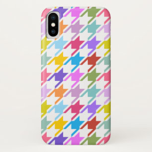 Funda Para iPhone X Multicolor inalámbrico + Gran patrón blanco