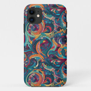 Funda Para iPhone 11 Multicolor Psicodélico Retro Giratorio Abstracto 