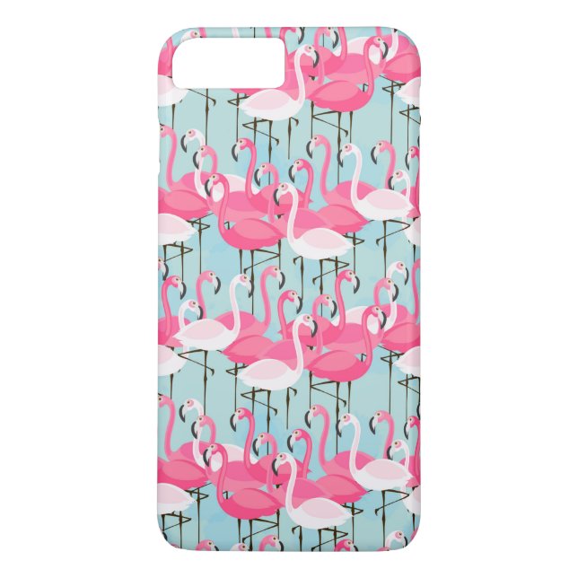 Funda De Case-Mate Para iPhone Multitud Rosa Y Blanca De Flamingos (Reverso)