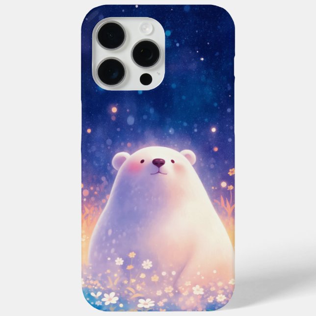 Funda De Case-Mate Para iPhone Mundo de flores de oso polar (Reverso )