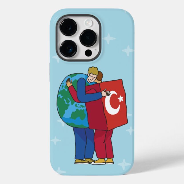 FUNDA DE Case-Mate PARA iPhone MUNDO Y TURQUÍA HUG (Reverso )