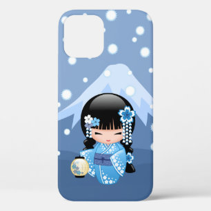 Funda Para iPhone 12 Pro Muñeca Kokeshi de invierno - Chica Geisha de la Mo
