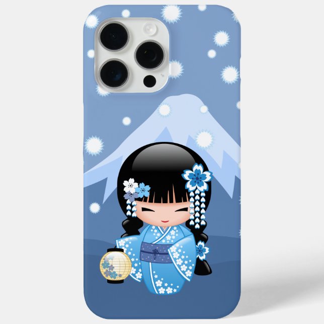 Funda De Case-Mate Para iPhone Muñeca Kokeshi de Invierno - Geisha de la Montaña  (Reverso )