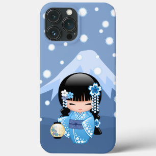 Funda Para iPhone 13 Pro Max Muñeca Kokeshi de Invierno - Geisha de Montaña Azu