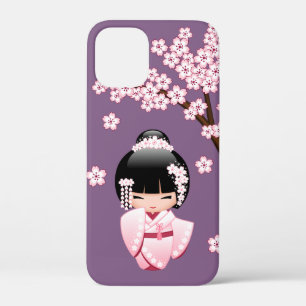 title_seo2 Muñeca Kokeshi de Kimono Rosa sobre Fondo Púrpura