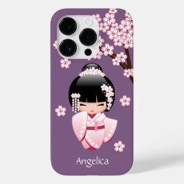 title_seo2 Muñeca Kokeshi de Kimono Rosa sobre Fondo Púrpura