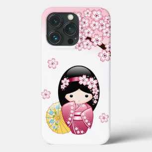Funda Para iPhone 13 Pro Muñeca Kokeshi de primavera - Chica Geisha japonés